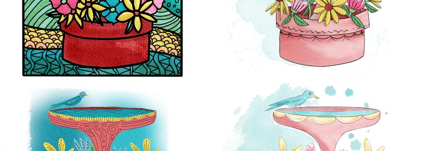 four styles from one sketch