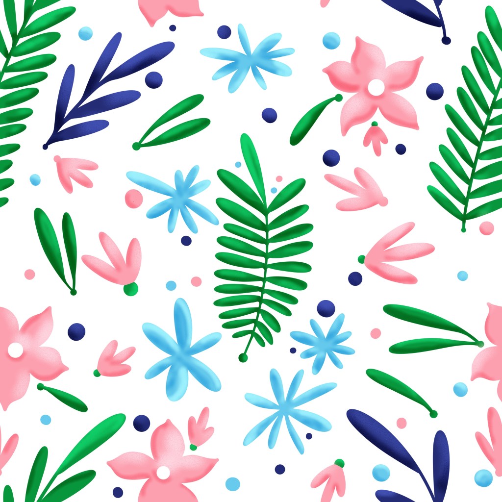 leafy pattern in white background