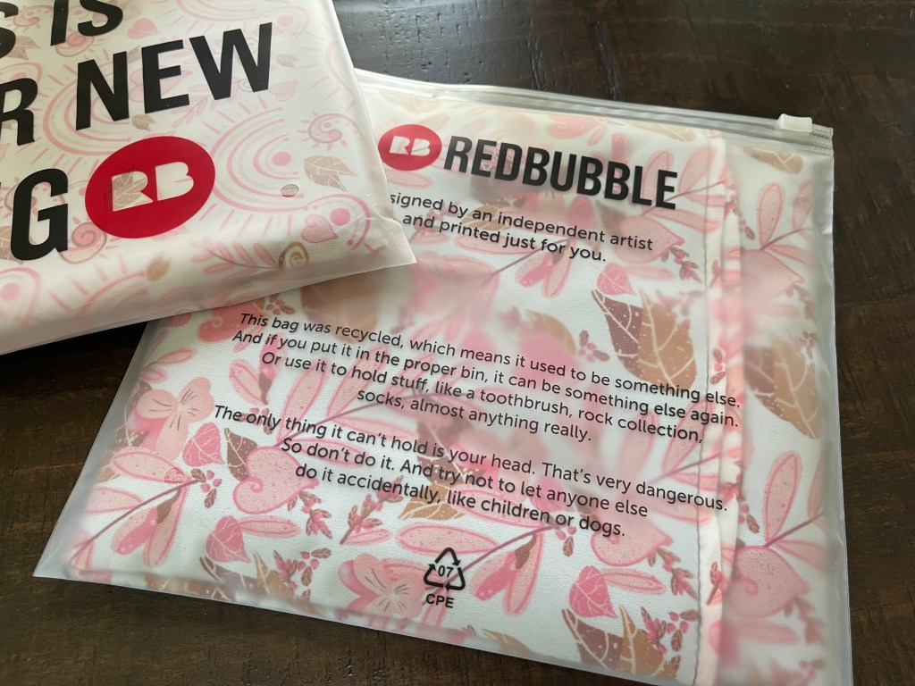 Red Buble reusable zip lock bags that have already been recycled once!