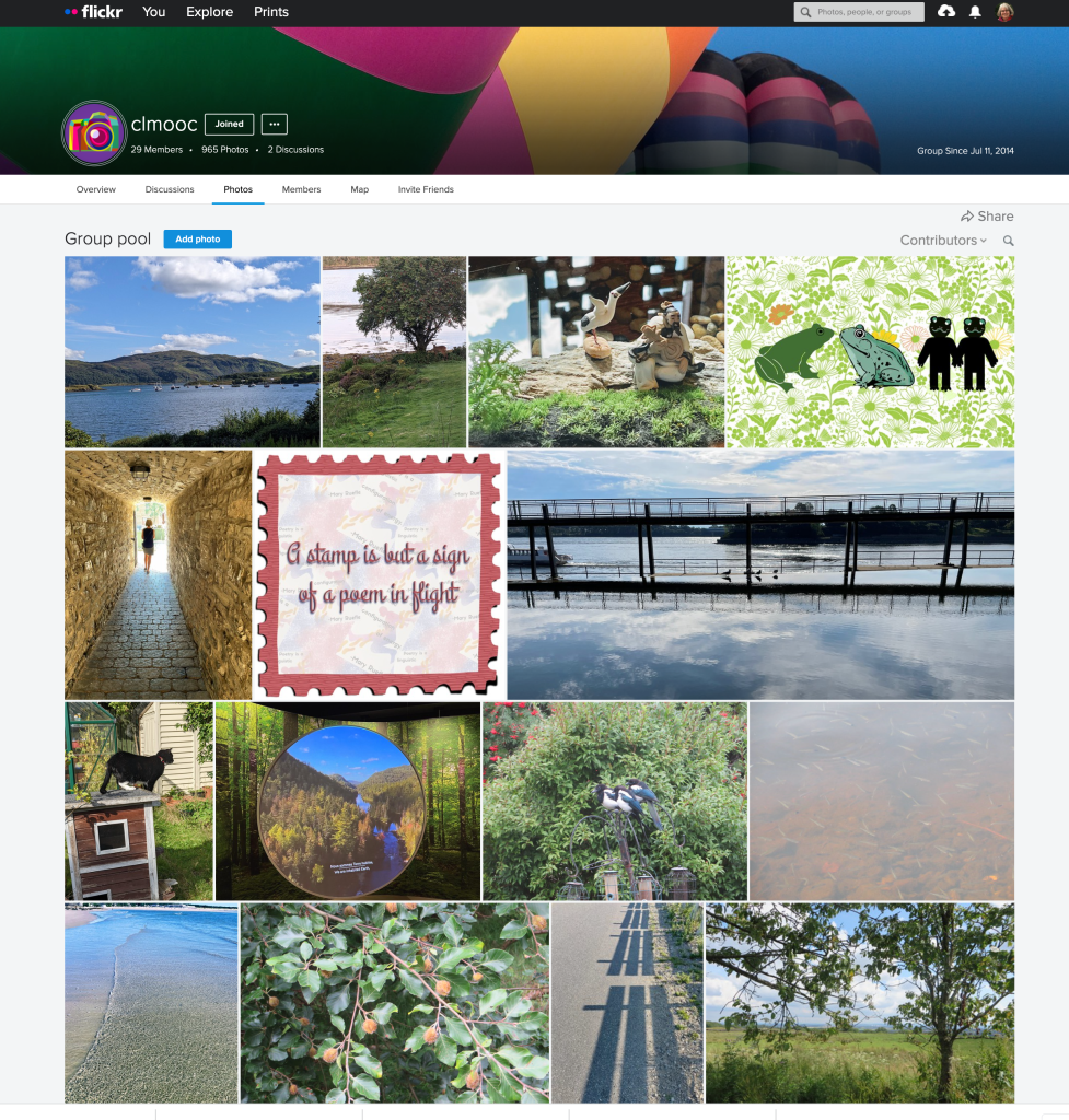 collage of CLmooc group who share photos on Flickr