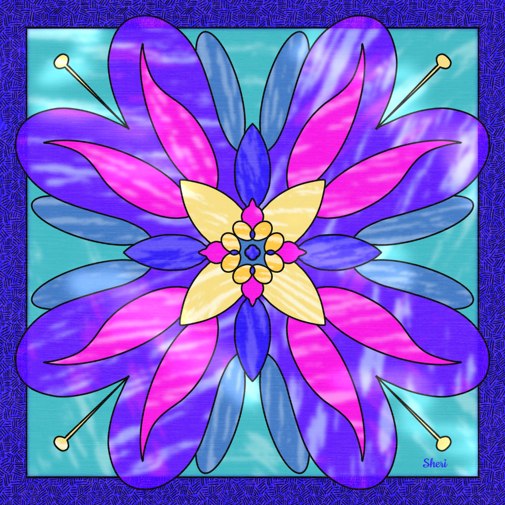 illustrated stained glass floral window