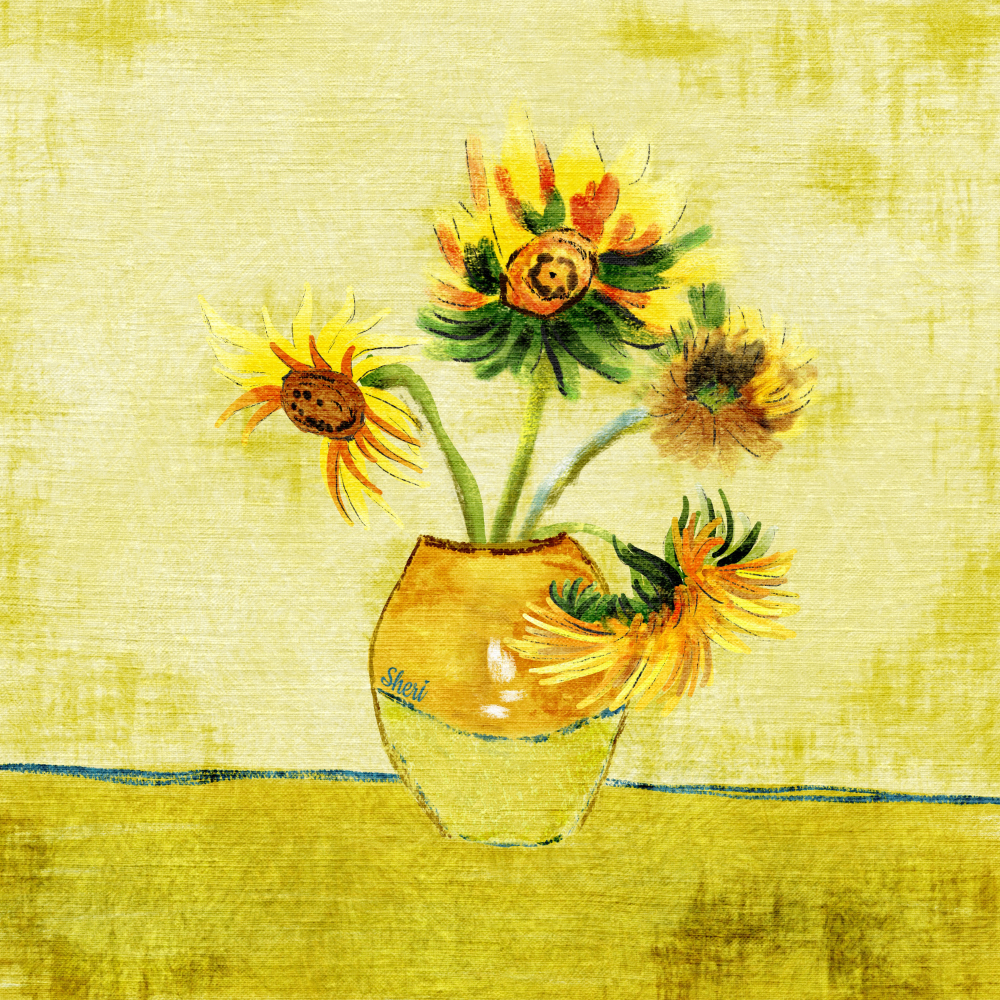 my version of Van Gogh sunflowers