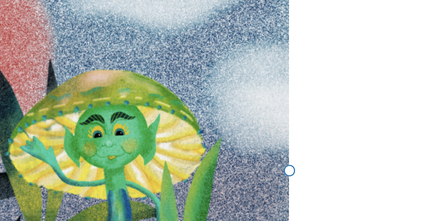 genie face under a mushroom cap