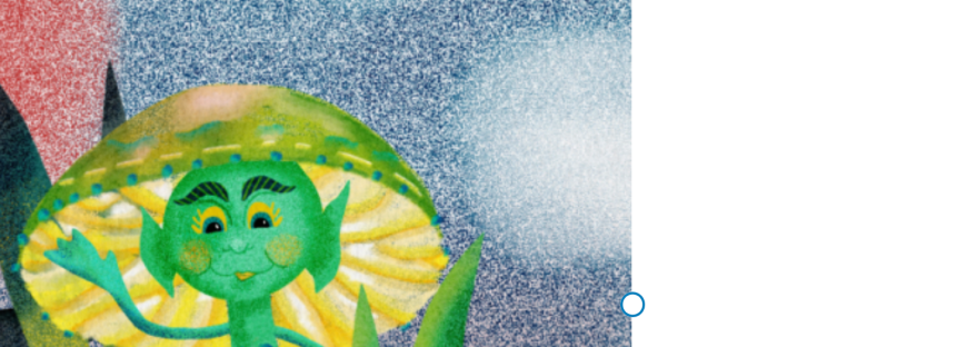 genie face under a mushroom cap