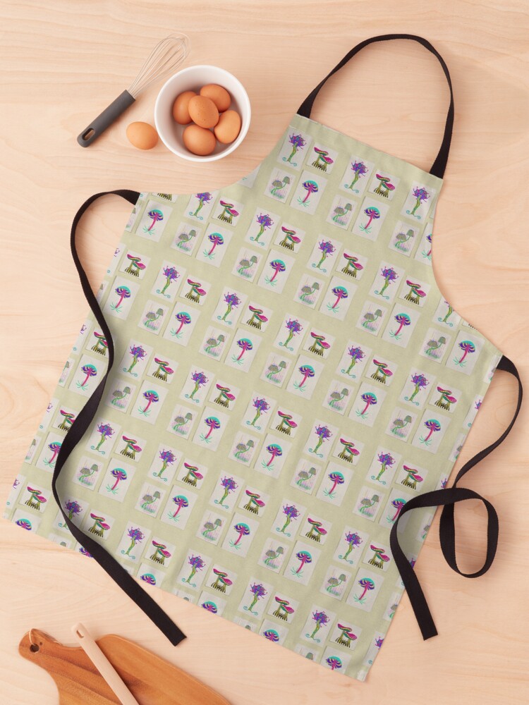 apron of fantasy mushrooms