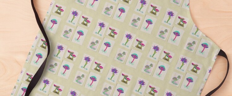 apron of fantasy mushrooms