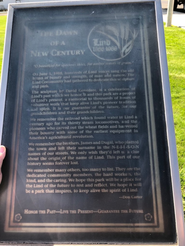 Dawn of a New Century in Lind, Wa where they do not know where the name of the town came from but hope the keep the spirit of the town alive as did all the community in times past
