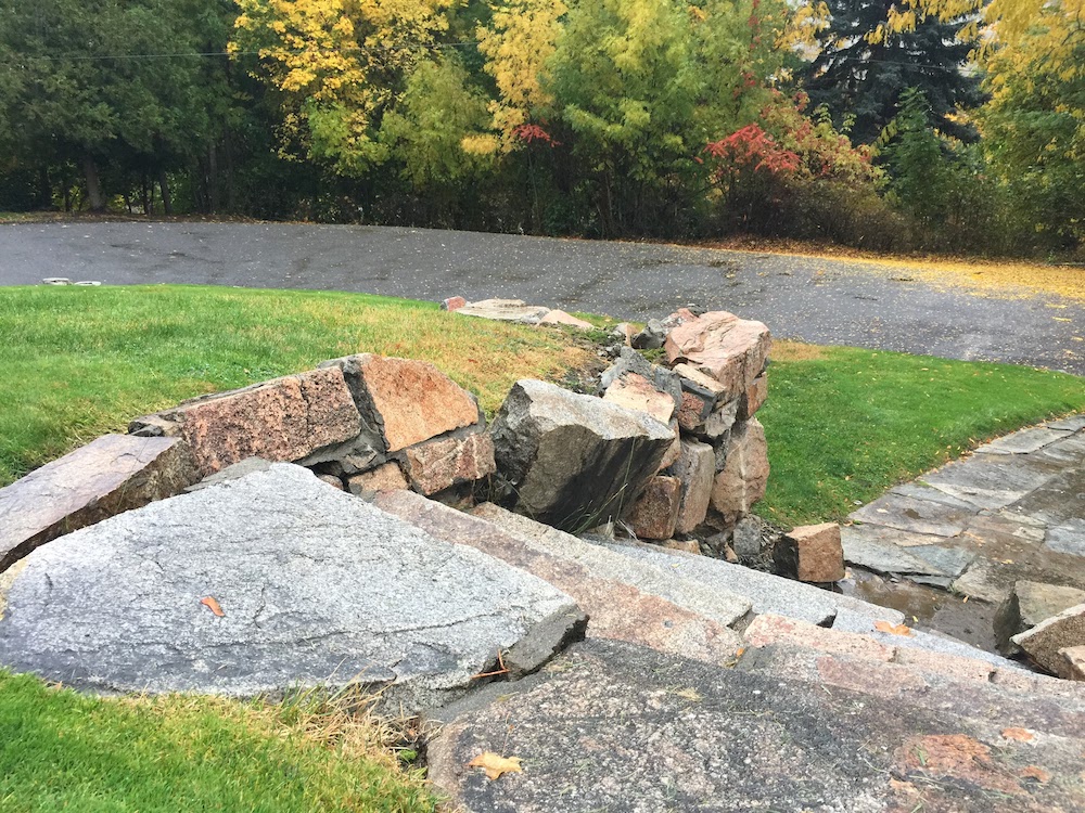 rock stairs, path, and walls installed by CCCs in the 1930s.