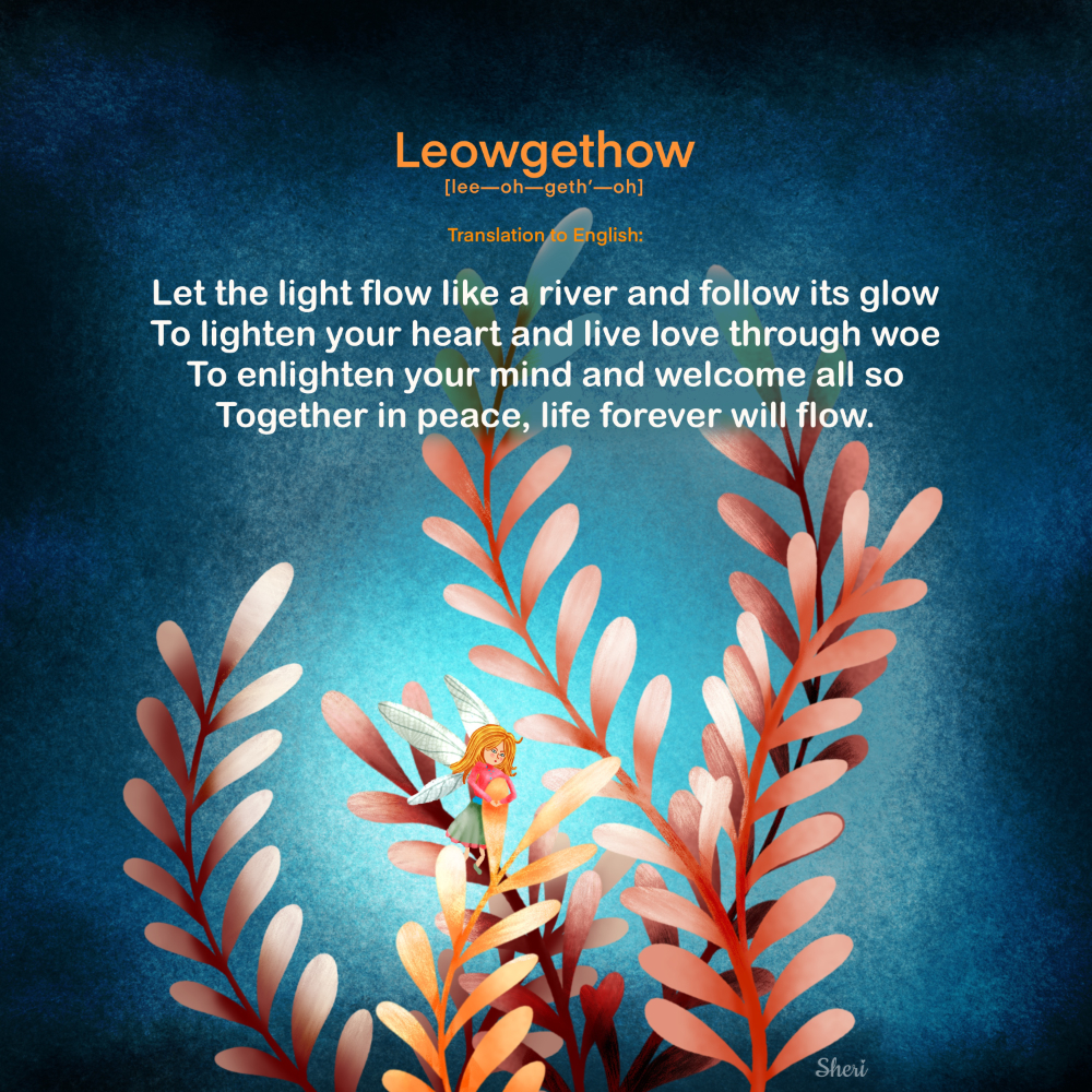 red fern fronds with tiny fairy friend singing in the fronds.