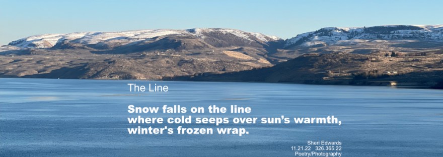 Lake Roosevelt National Recreation Area-- the reservoir/lake with snow-capped hillsides