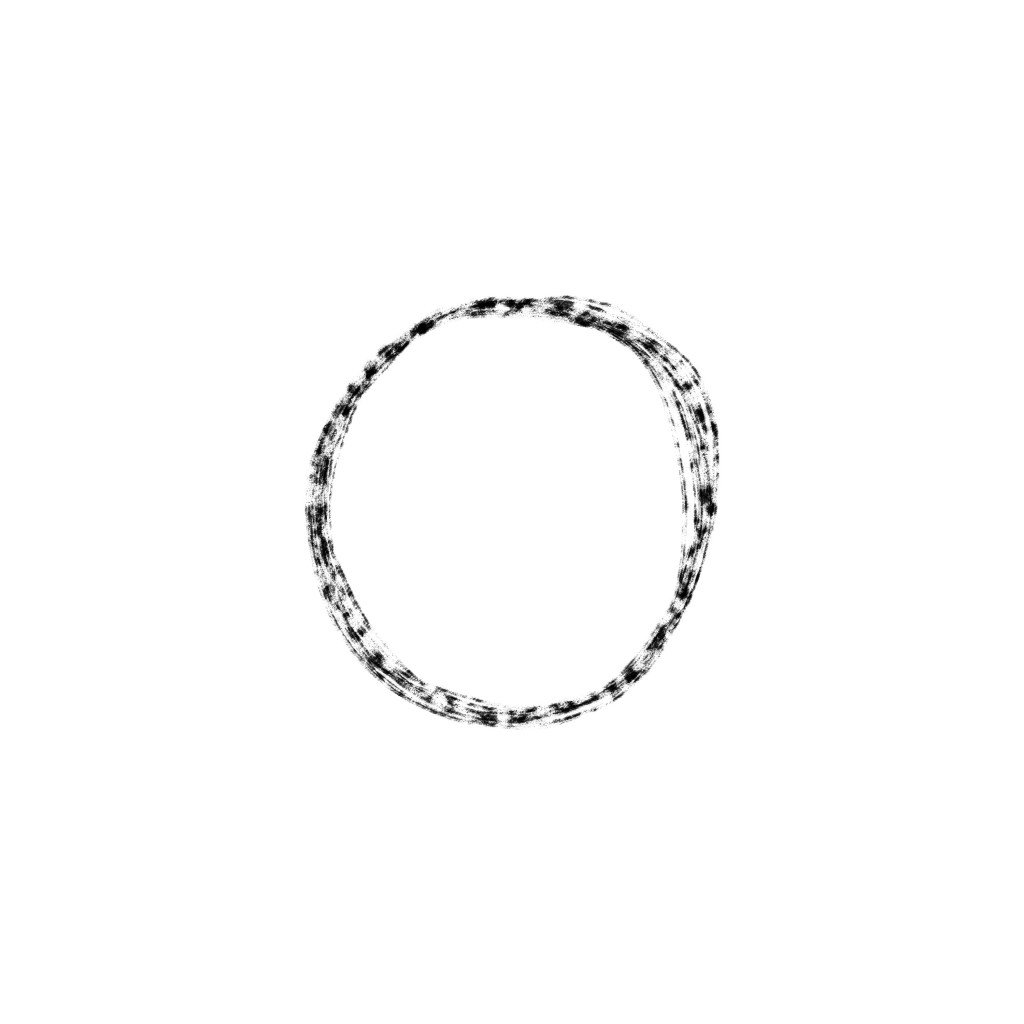 uneven and blotchy outline of a circle