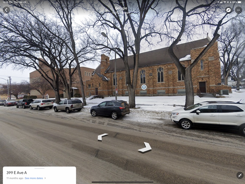 front and side of front of Trinity Lutheran Church