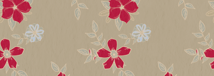 dancing florals in magenta on a tan textured background