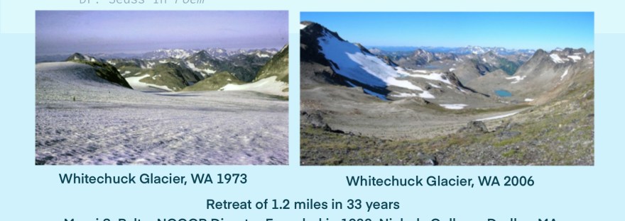 How did it get so late so soon? Source of Public Domain images: Retreat of Glaciers: https://en.wikipedia.org/wiki/Retreat_of_glaciers_since_1850 White Chuck Glacier, WA 1973 and 2006 See Retreat Before and After: Death of A Glacier https://glaciers.nichols.edu/deathglacier/