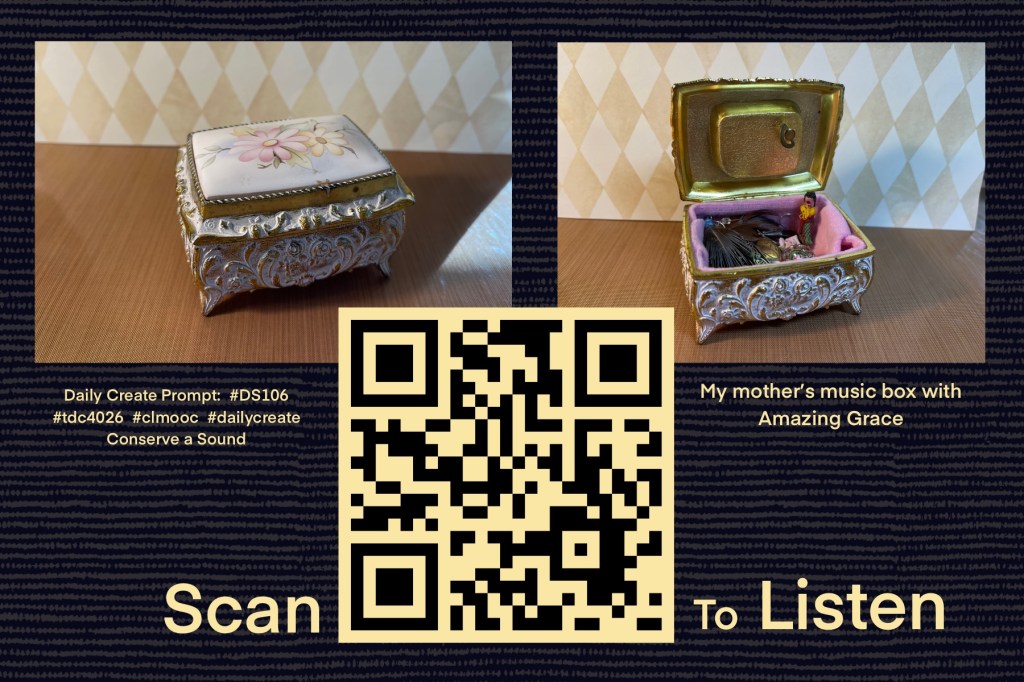 open and closed music box with qr code to it’s sound