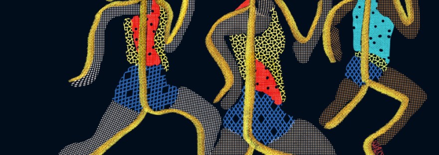 Abstract of runners on track