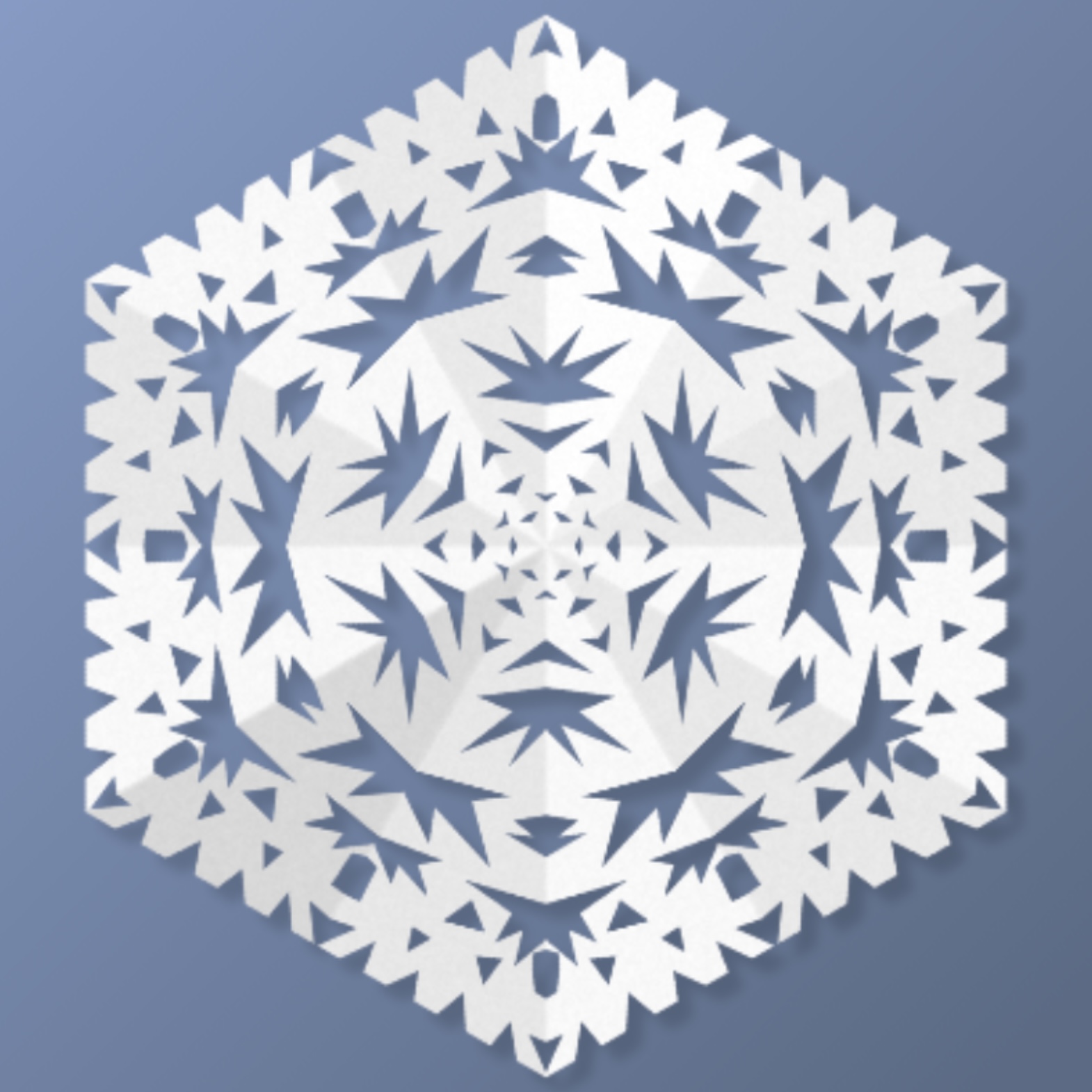 Snowflake— a face of triangles at edge and somewhat circles in middle