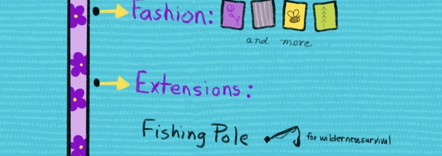 Poster of walking stick with various designs, tips, and extensions inside.