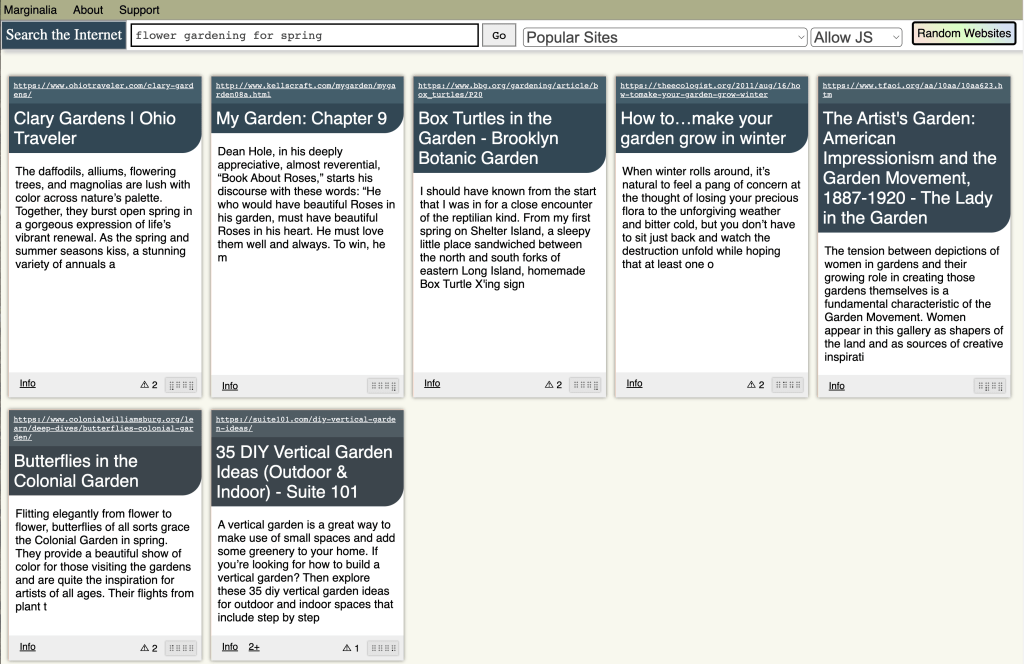 search results from https://search.marginalia.nu/
for "flower gardening for spring"