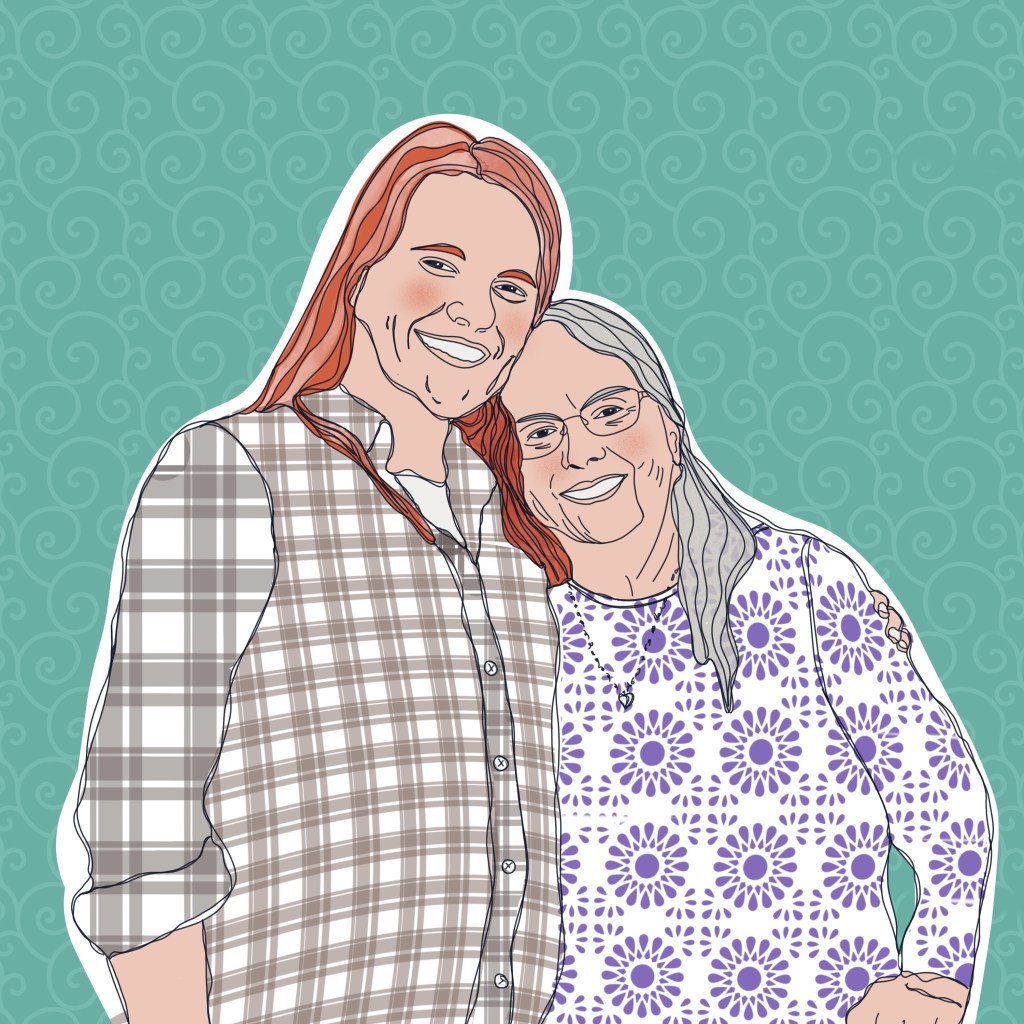 portrait of gramma [me], granddaughter, and great-granddaughter bump :)