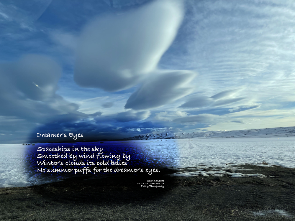 a windy drive home on the Waterville Plateau on US Highway 2 dazzled us with these lenticular clouds