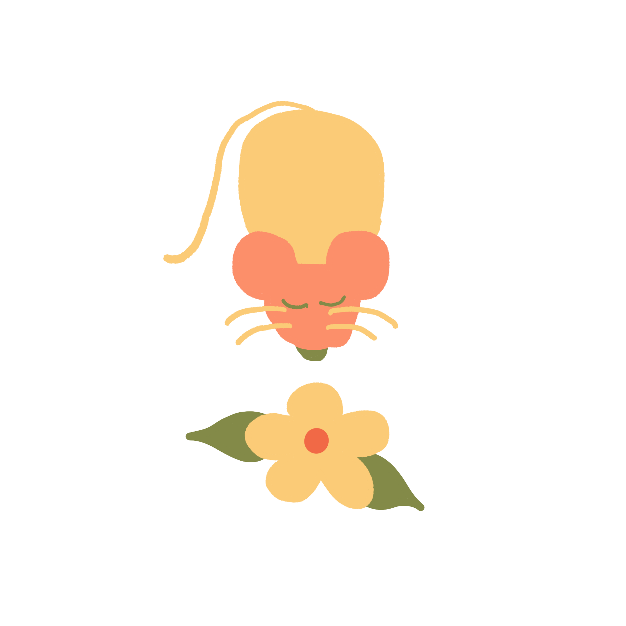 Mouse meets flower in three colors