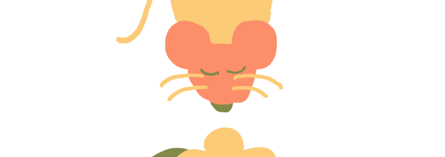 Mouse meets flower in three colors