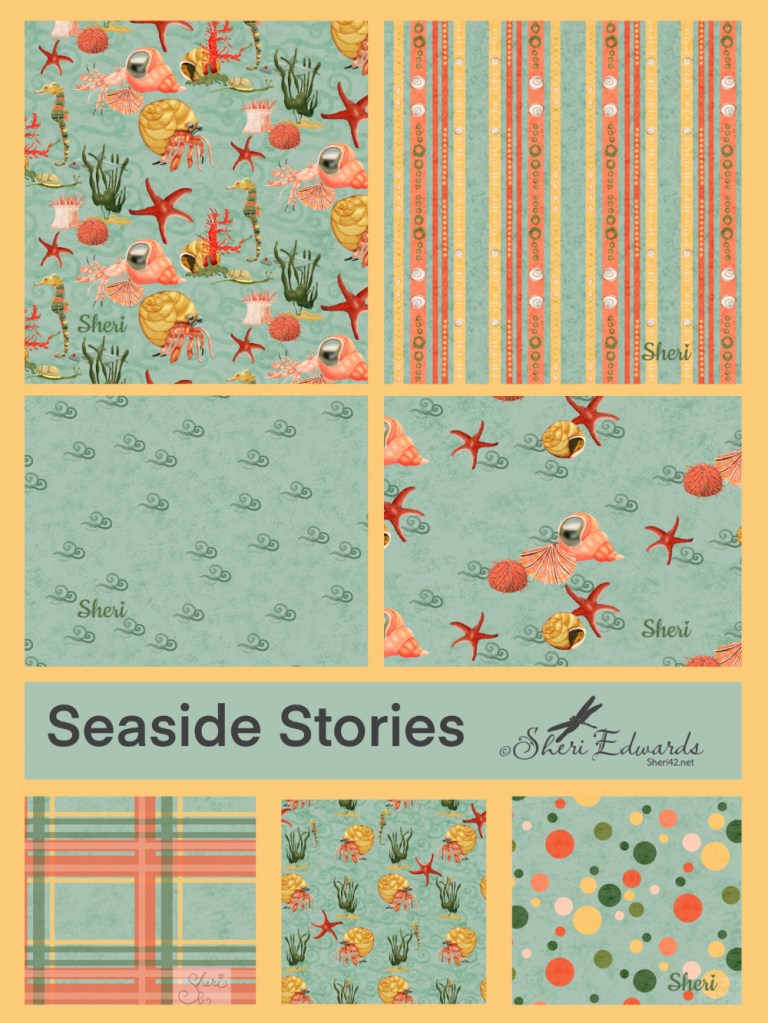 Sheri's portfolio of art pieces for her Seaside Stories collection.
