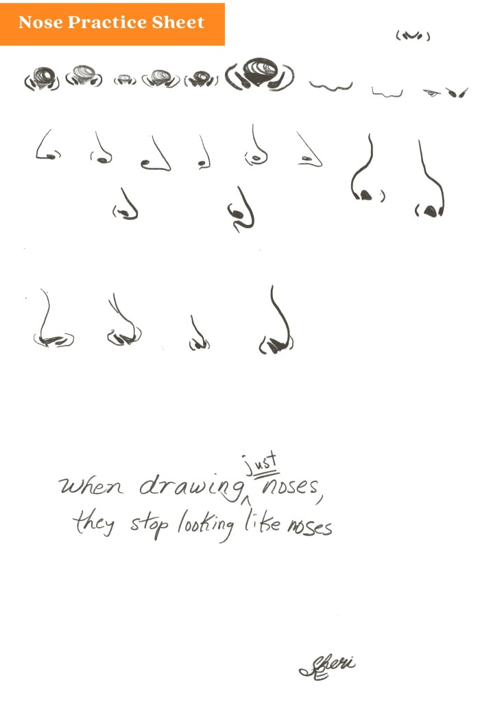 different ways to draw a nose