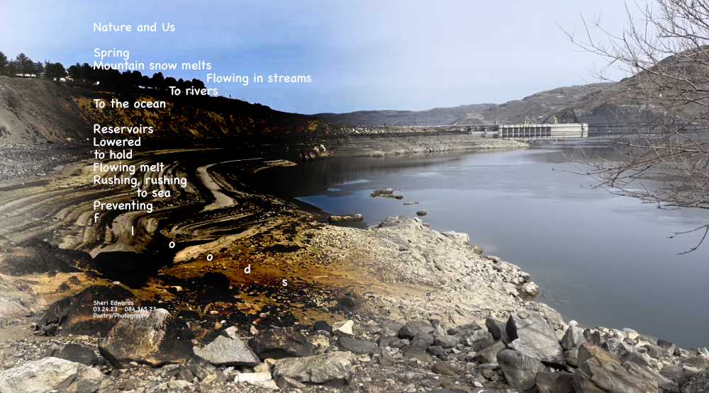 Lower water levels on Lake Roosevelt behind Grand Coulee Dam