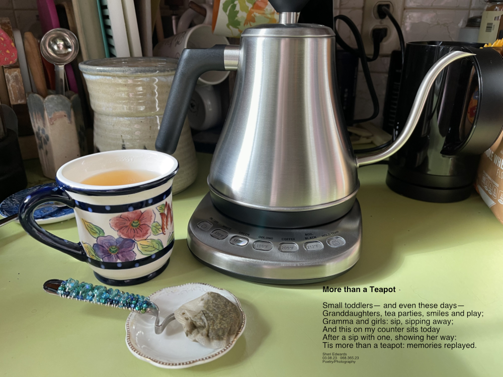 My new teapot, idea from granddaughter after a visit, and tea :)