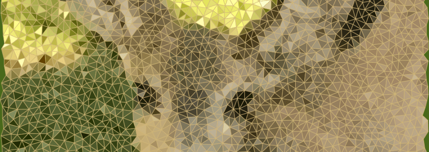 a mule deer teen at the door…Voroni style in geometry shapes