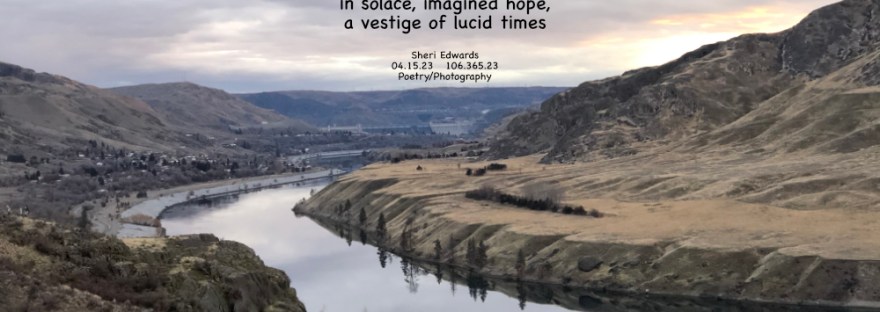 Look north on the Columbia River [Lake Rufus Woods] towards Grand Coulee Dam in December, 2019, near sunset.