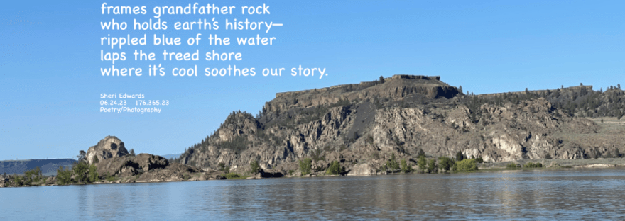 Enjoying the view across the lake from Steamboat Rock State Park on Banks Lake, Wa.