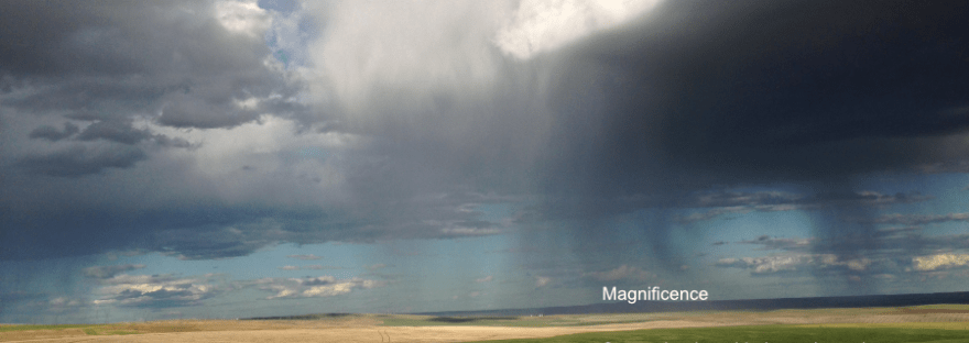 Storms gather across wide spaces, magnificent across the horizon, and we seem insignificant.