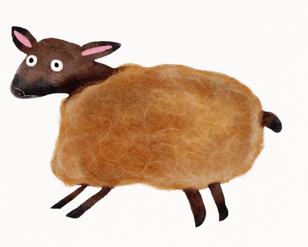 watercolor of a sheep; artist lesson link