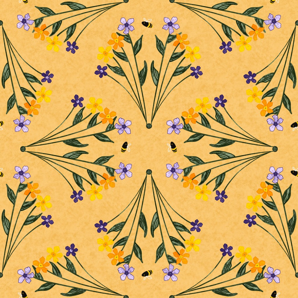 When the forest opens up so the sun shines through, the meadow of wild flowers brings pause and joy in its splendor. Illustration by Sheri Edwards