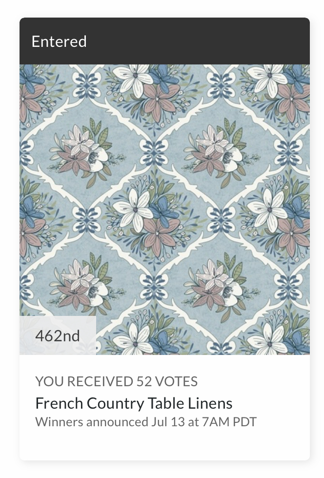 Sheri’s French Country entry in the Spoonflower French Country Design Challenge