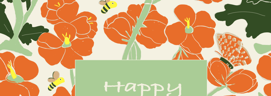 globe mallow pattern as birthday card