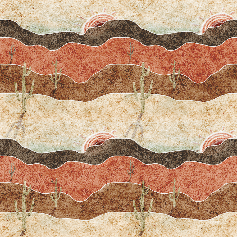 Desert Sun illustration by Sheri Edwards in a patterh.