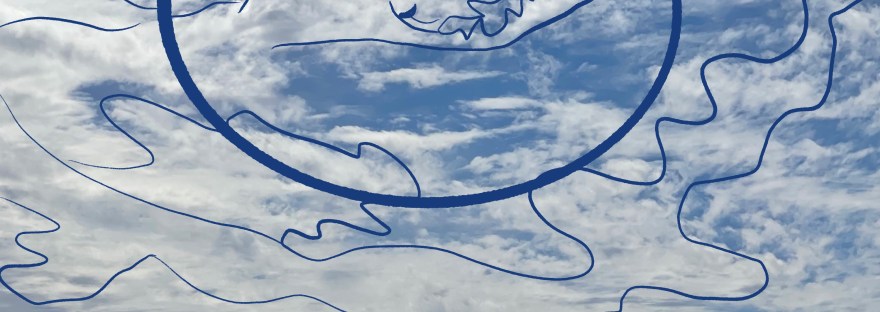 dragon cloud in the sky above the harvested wheat field; September, 2023