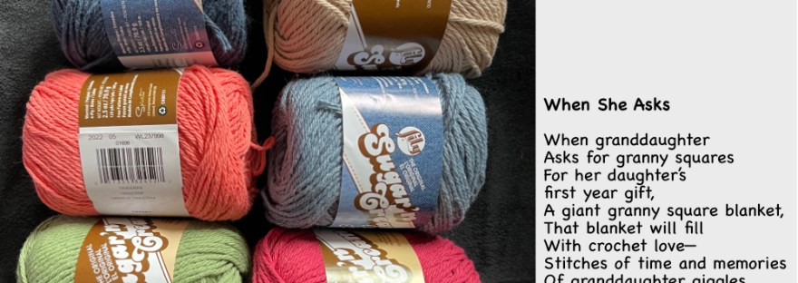 Yarn for great-granddaughter’s first birthday blanket at the request of her mother: granny squares