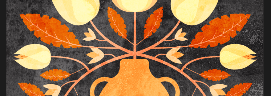 symmetrical bouquet with Affinity Designer