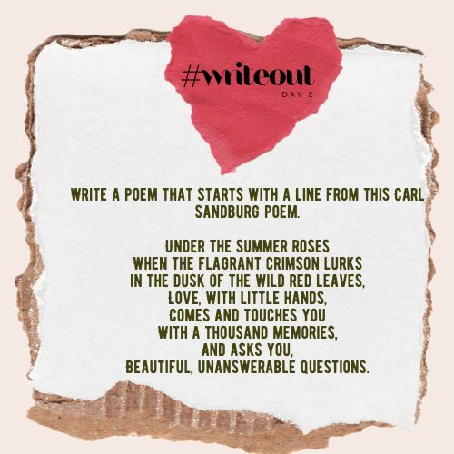 #writeout prompt of Carl Sandburg poem