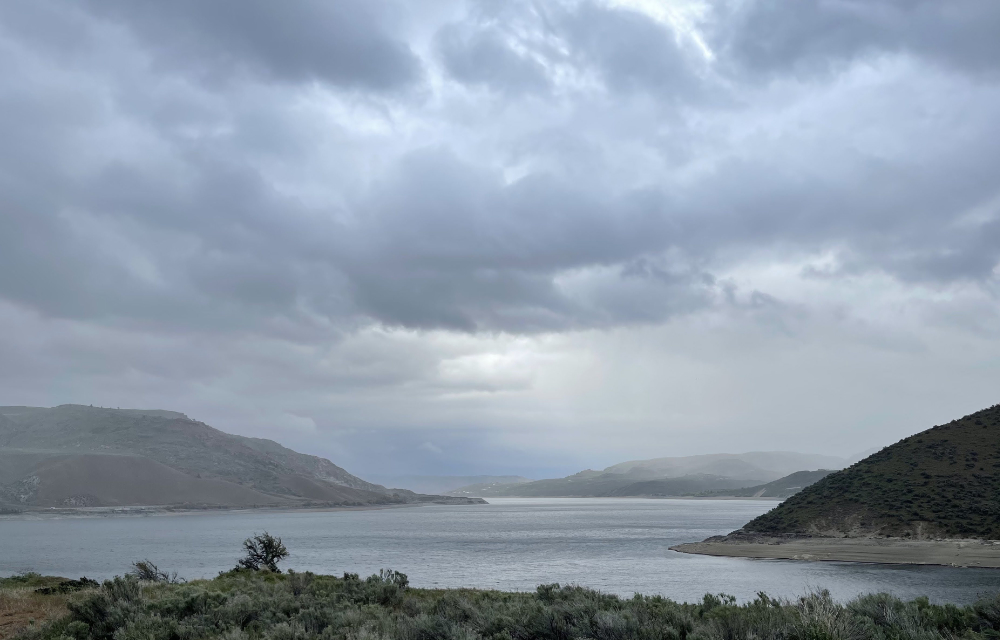 Cloudy day on the Columbia River [Lake Roosevelt reservoir]