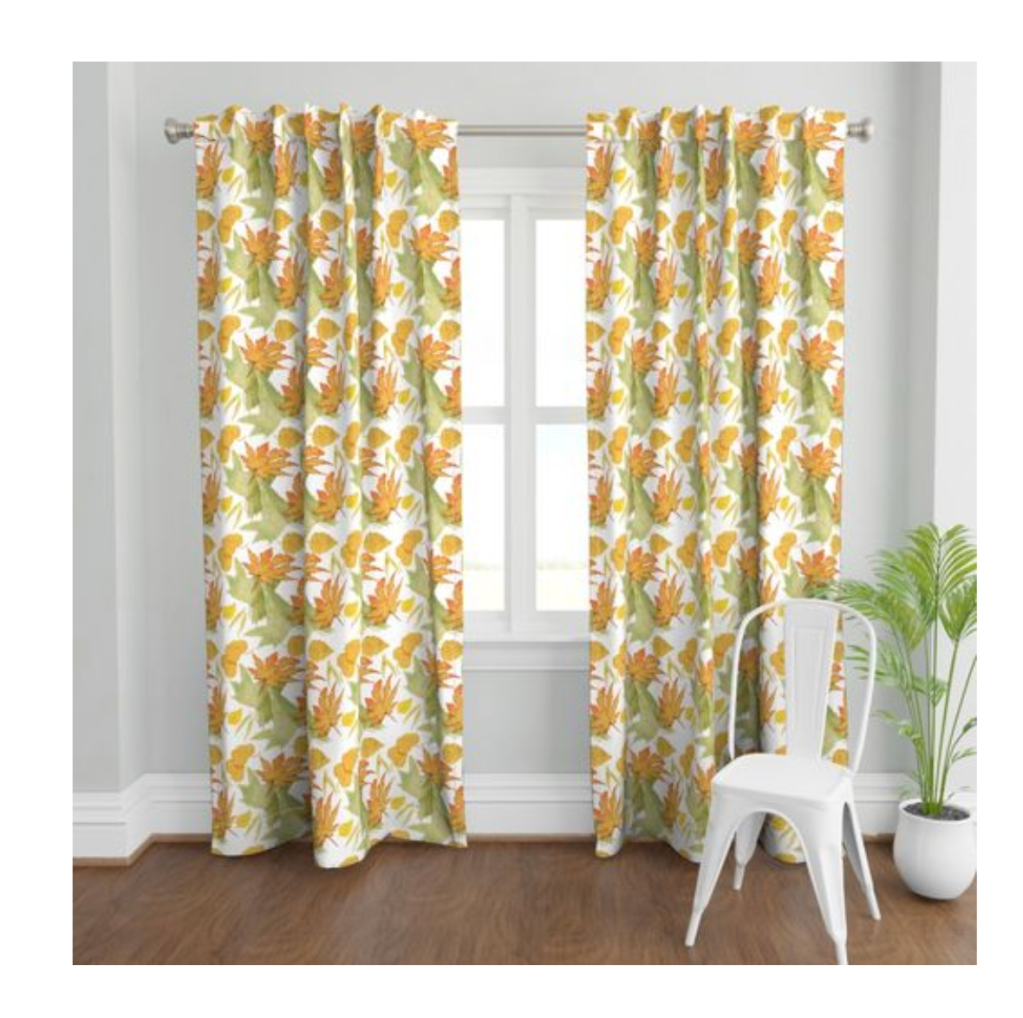 curtains in autumn leaves pattern by Sheri42 on Spoonflower
