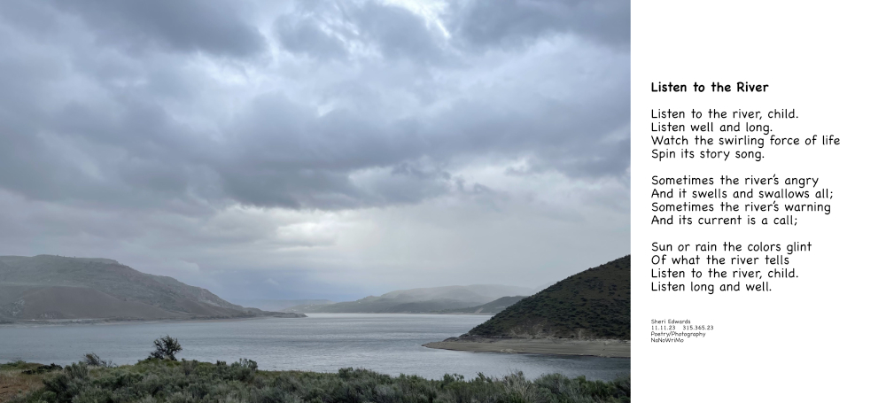 Cloudy day on the Columbia River [Lake Roosevelt reservoir] and poem