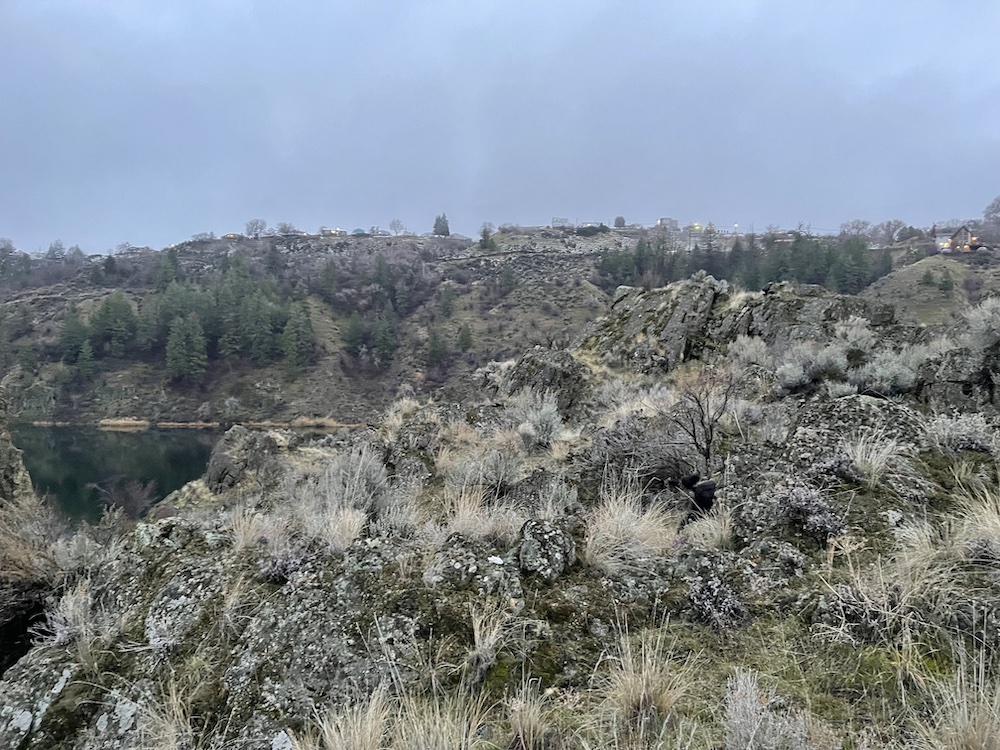 on the hike we caught a glimpse of Crescent Bay Lake