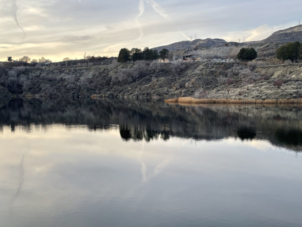 reflections in Crescent Bay Lake in December