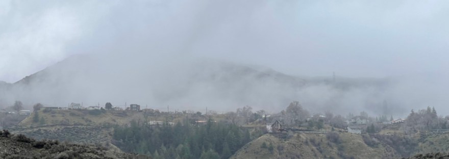fog above Crescent Bay Lake